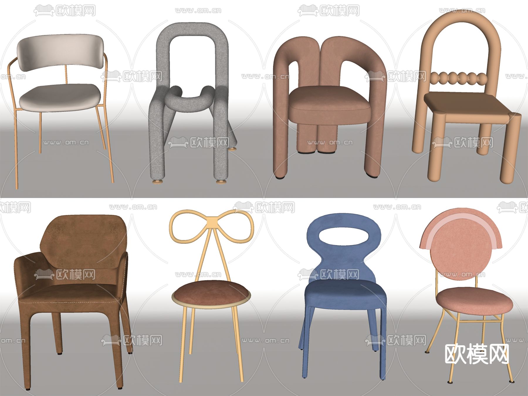 现代儿童椅 椅子su模型下载（渲染图1）