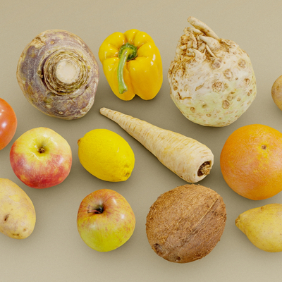  水果 西红柿 土豆 胡萝卜su模型 