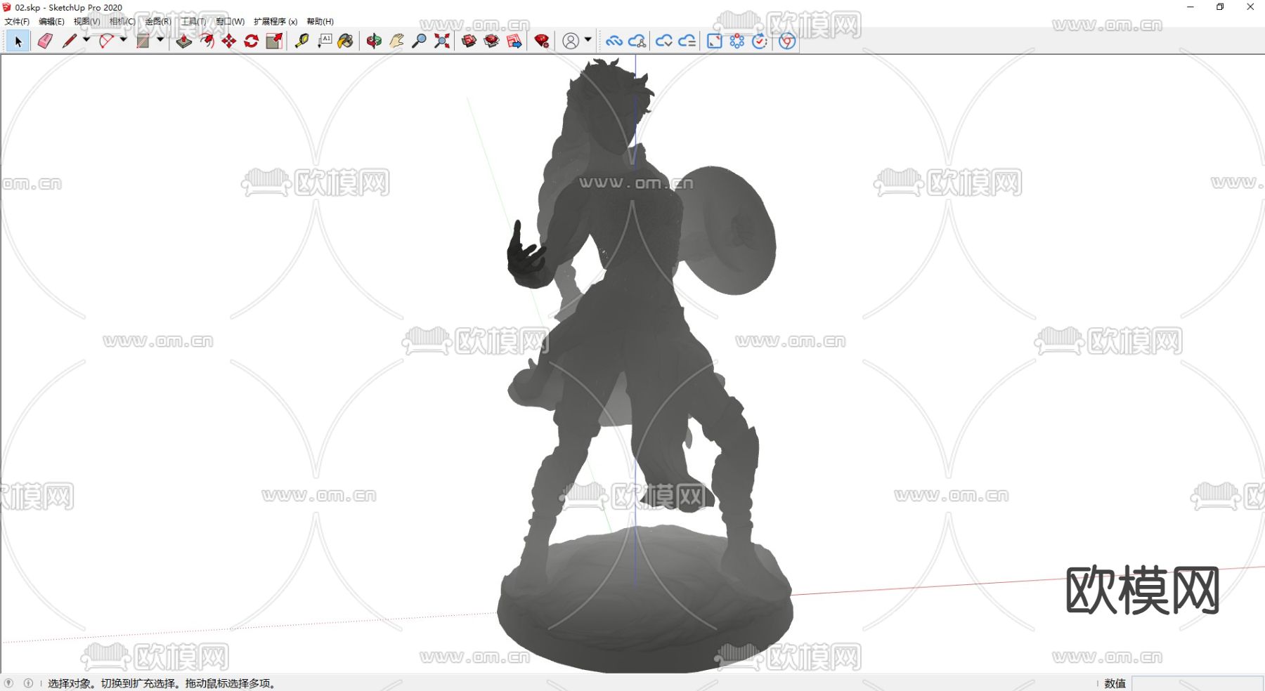 人物雕像 手办 潮玩su模型下载（渲染图1）