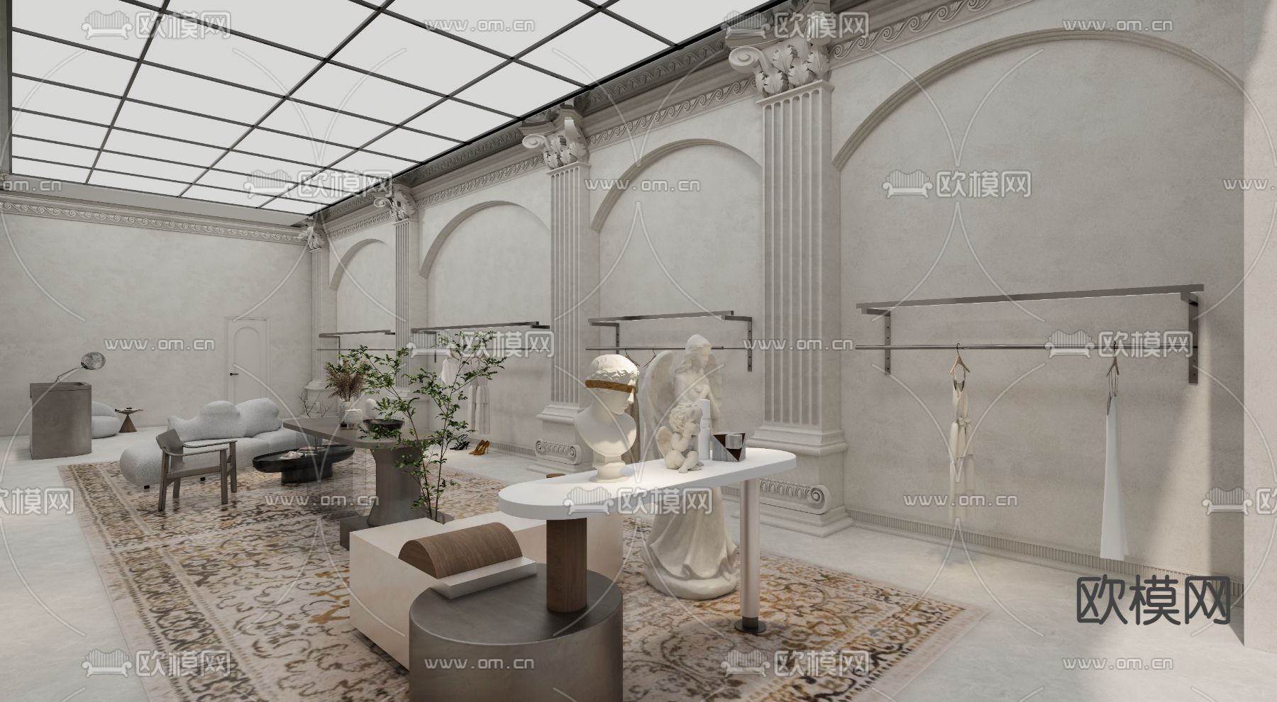 欧式服装店su模型下载（渲染图4）