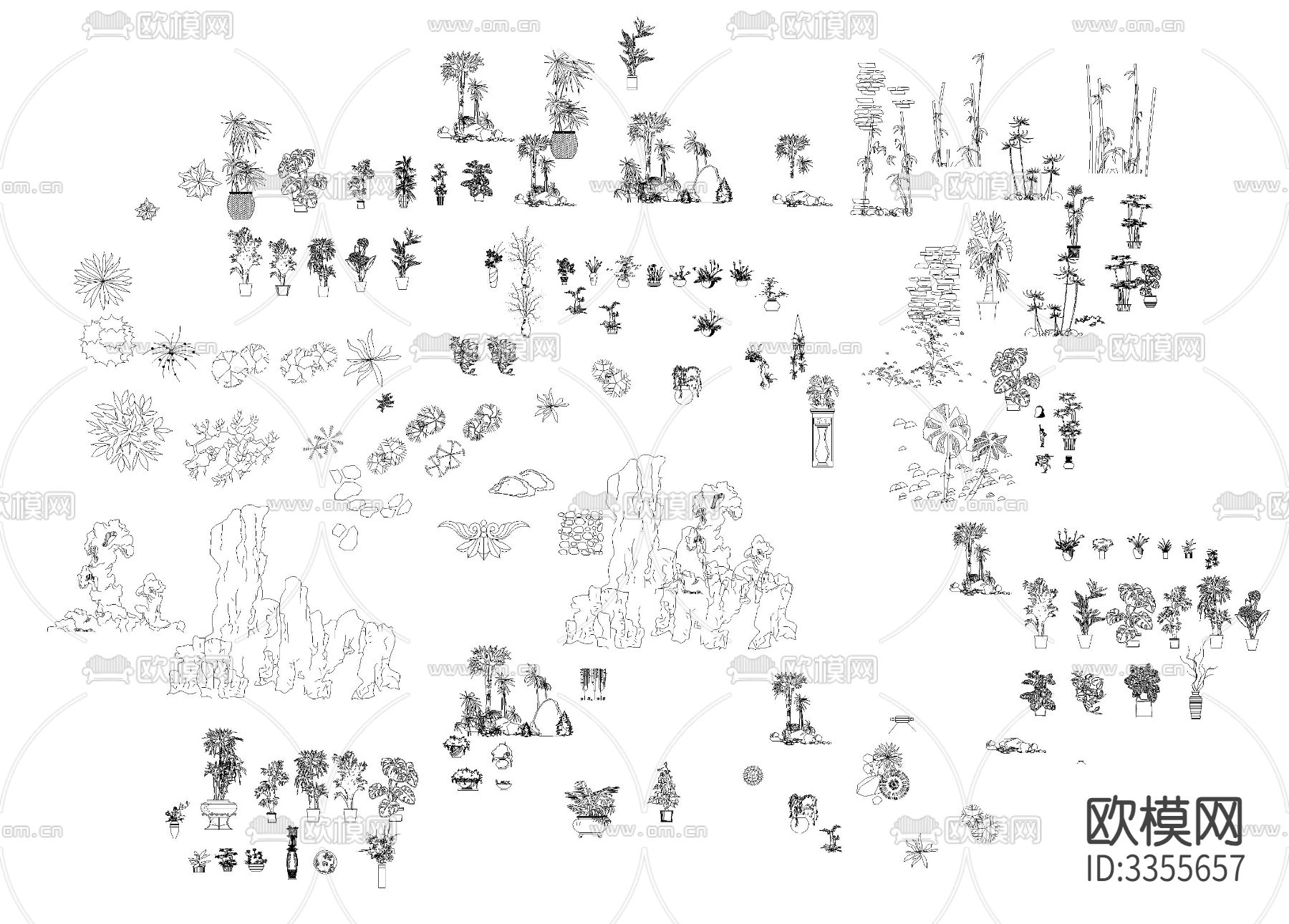常用景观素材cad图库下载（渲染图5）