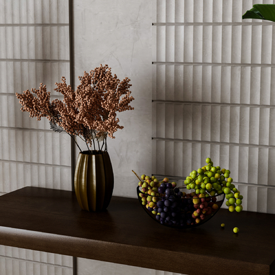  花瓶 果盘摆件su模型 