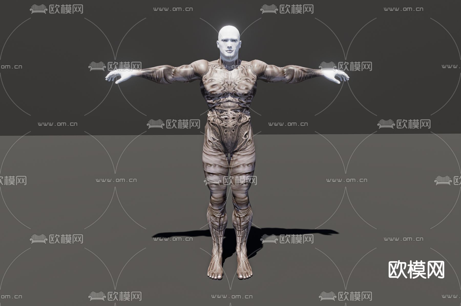 游戏人物su模型下载（渲染图2）