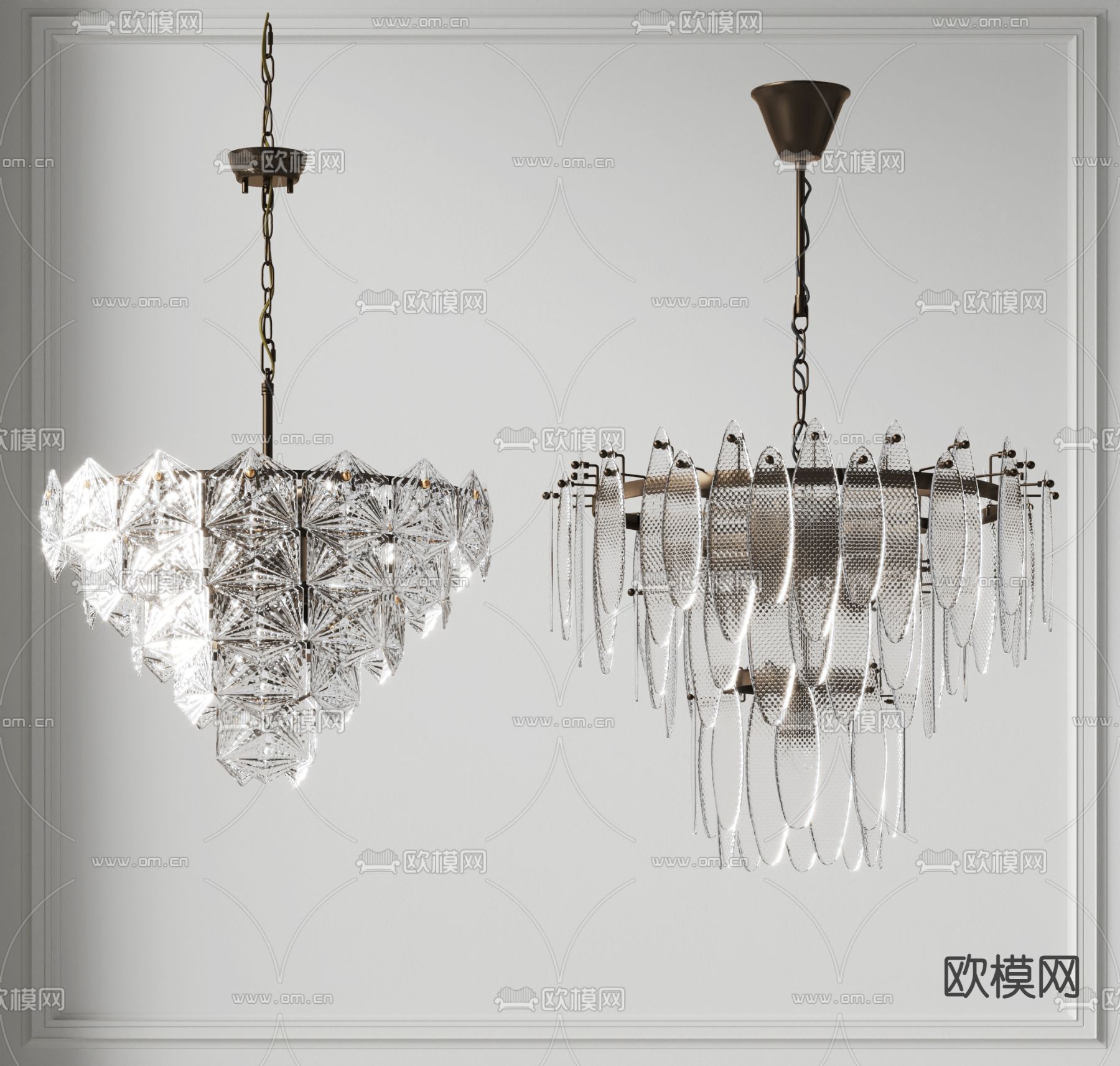 轻奢吊灯 水晶吊灯su模型下载（渲染图2）