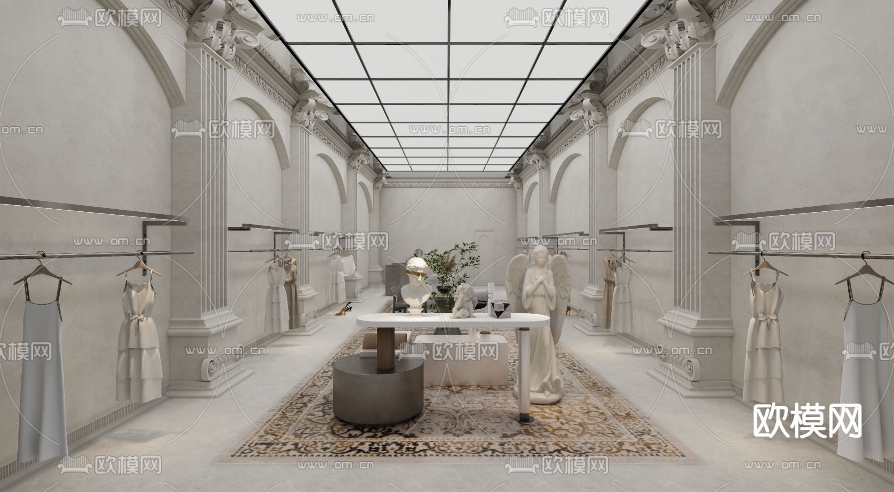 欧式服装店su模型下载（渲染图2）