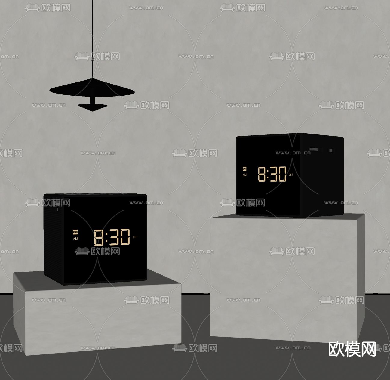RH现代闹钟 音响 钟表su模型下载（渲染图1）