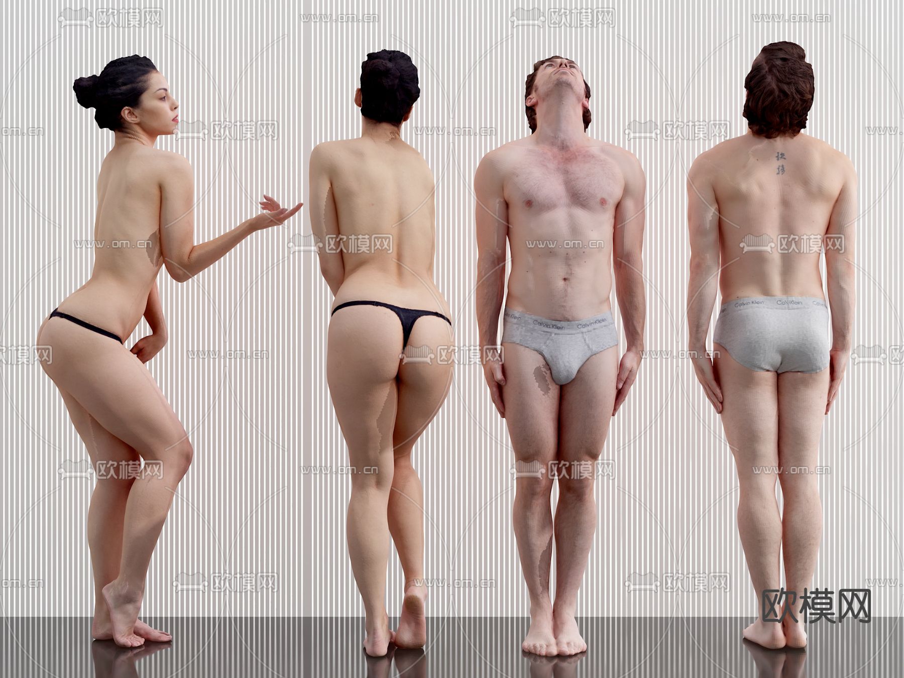模特 站姿女人3d模型下载