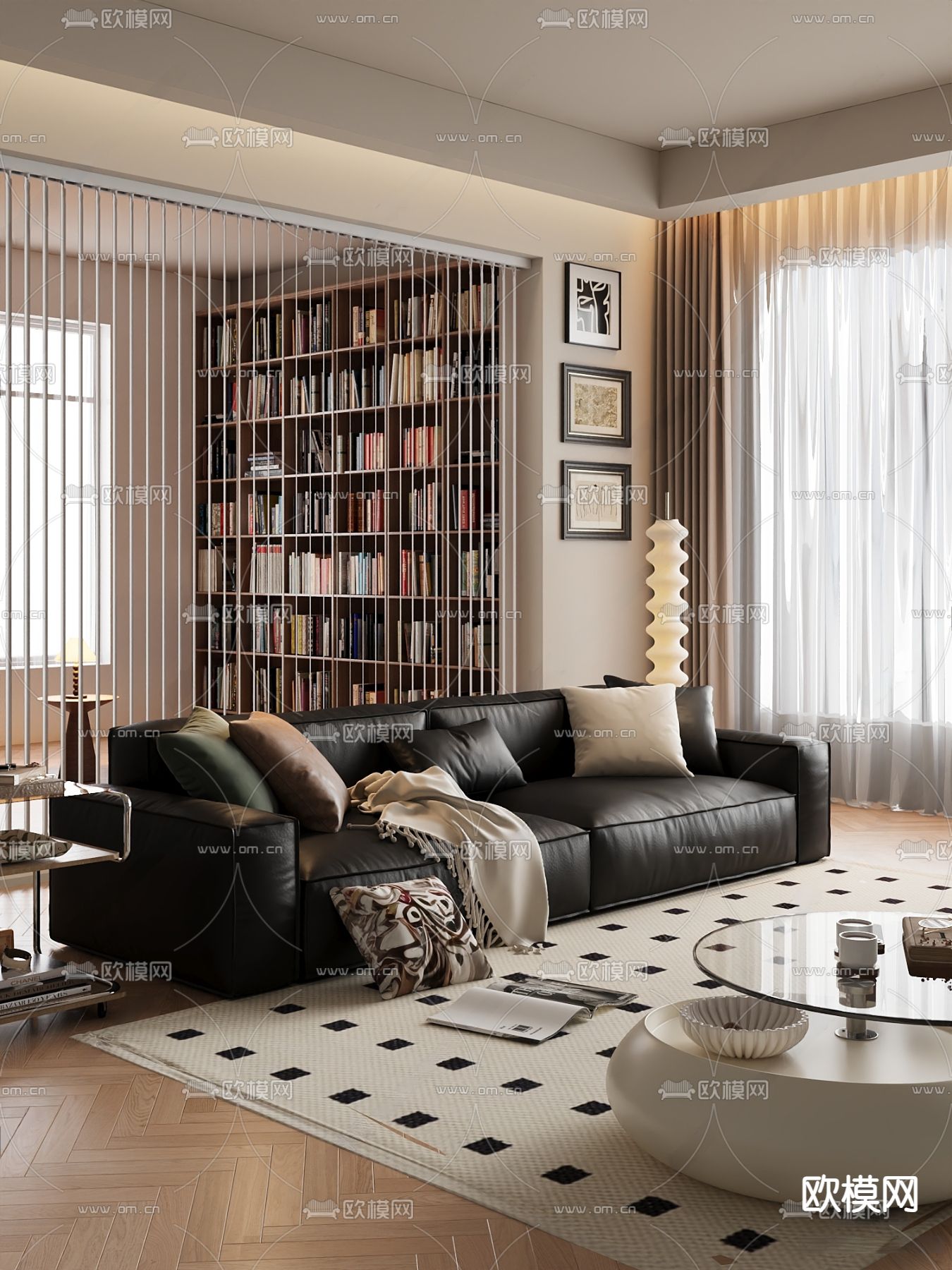 双人沙发 皮革沙发3d模型下载