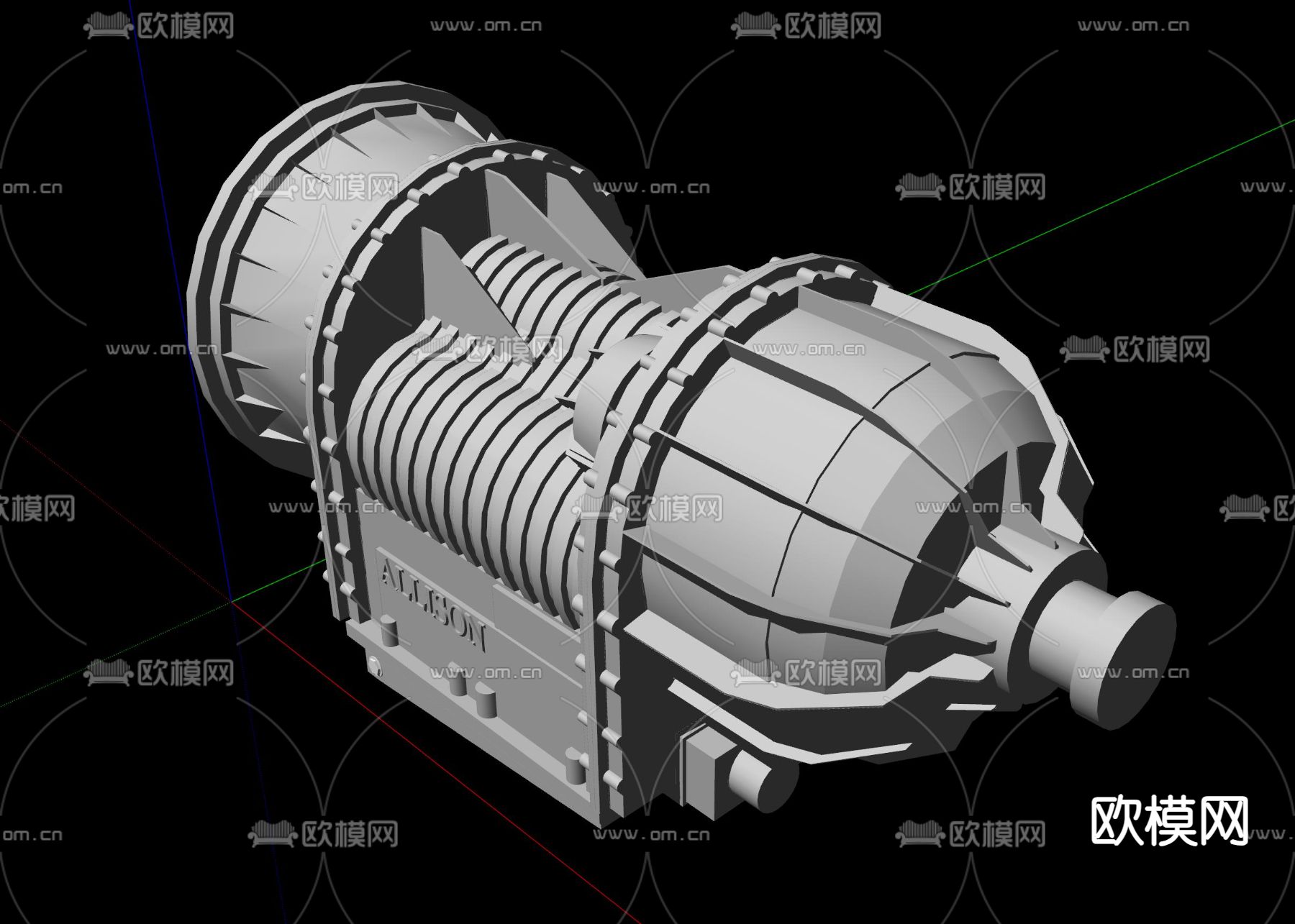 涡轮增压发动机su模型下载（渲染图1）