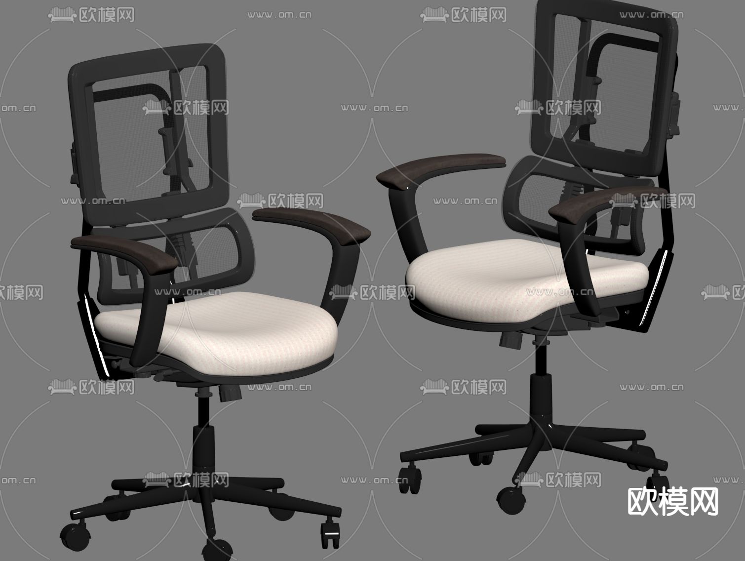 办公椅 电脑椅 人体工学椅su模型下载（渲染图1）