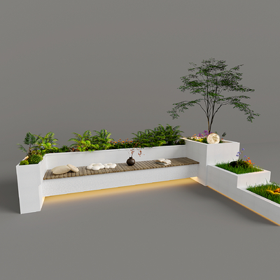  树池椅 户外椅 公共椅su模型 