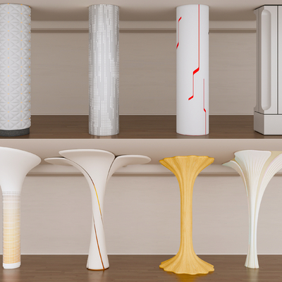  异形柱子 包柱子 装饰柱su模型 