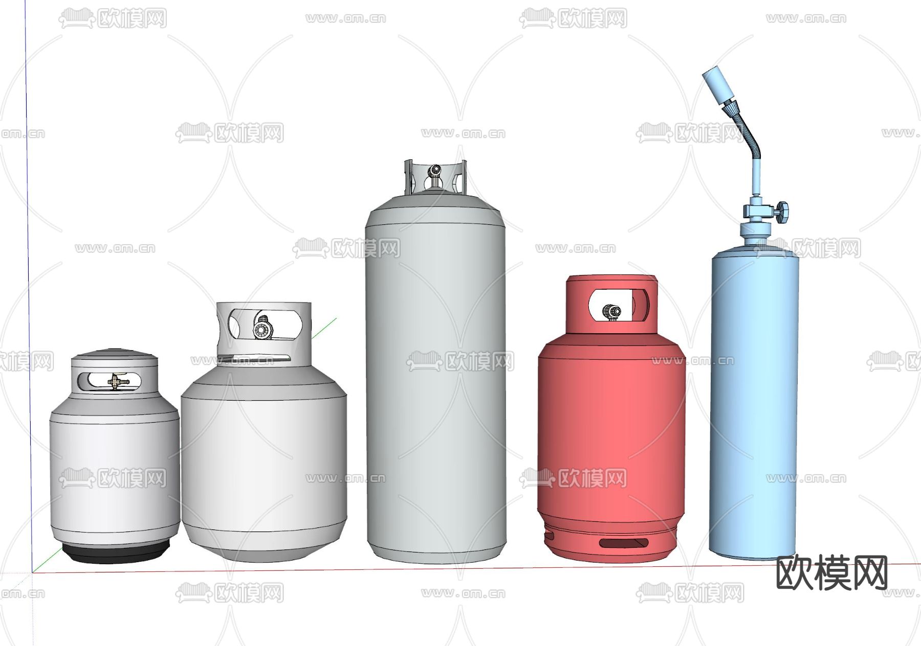 煤气罐su模型下载（渲染图1）