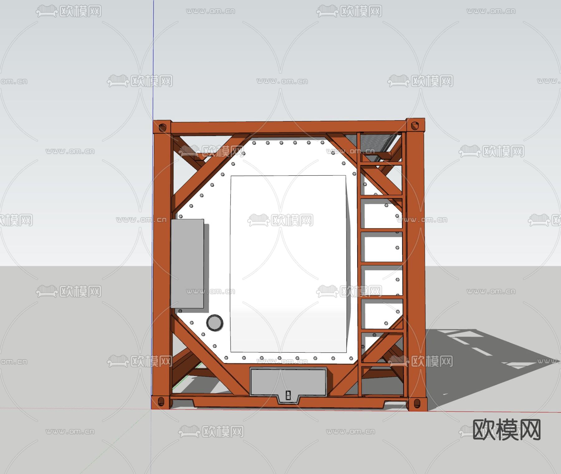 化工液体罐su模型下载（渲染图2）