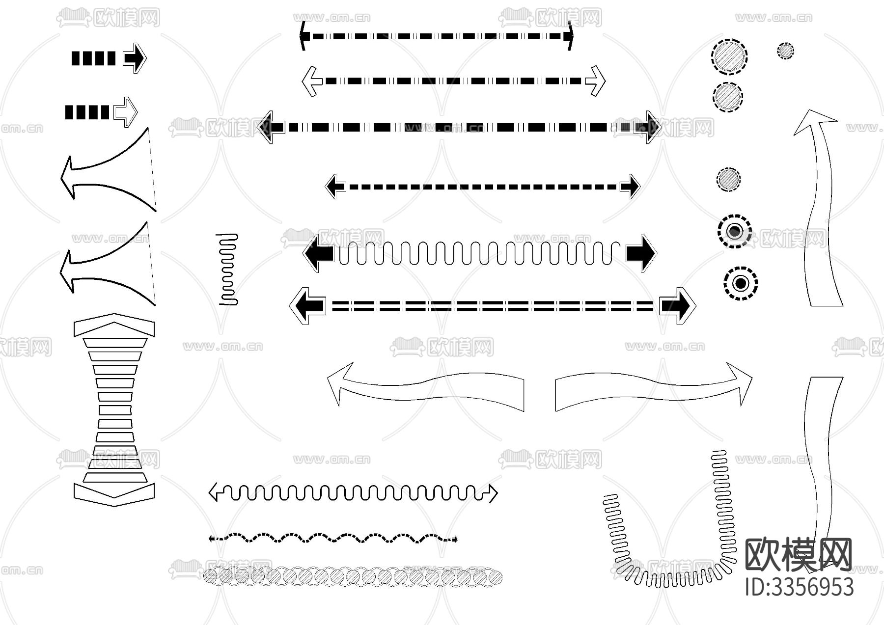 景观平面分析图例cad图库下载