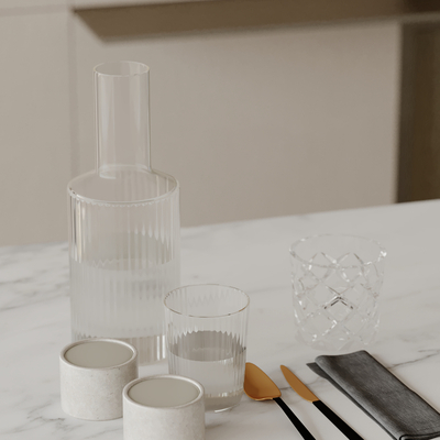  厨房用具 杯子 刀叉 勺子su模型 