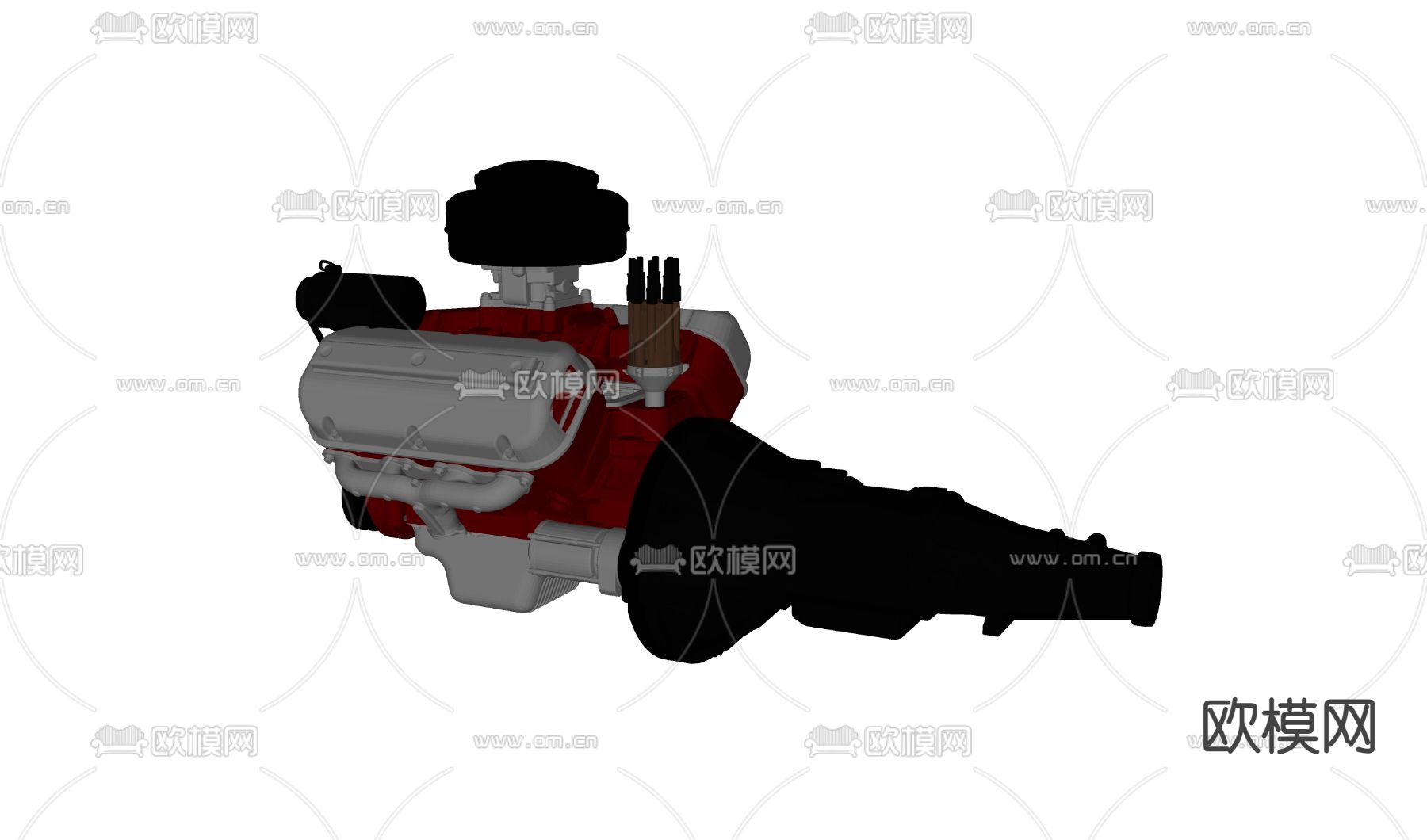 交通配件 发动机su模型下载（渲染图1）
