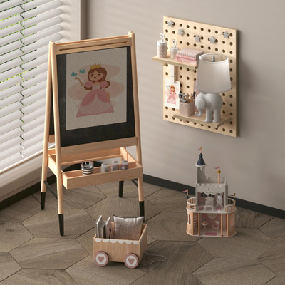  儿童画架 儿童玩具su模型 