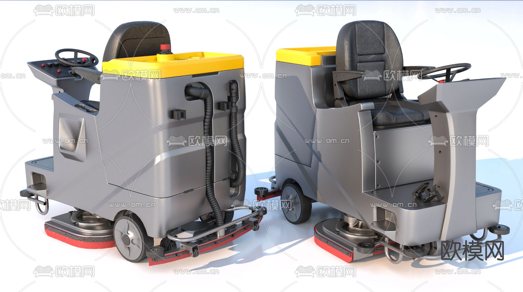 驾驶式扫地机 吸尘器su模型下载（渲染图2）