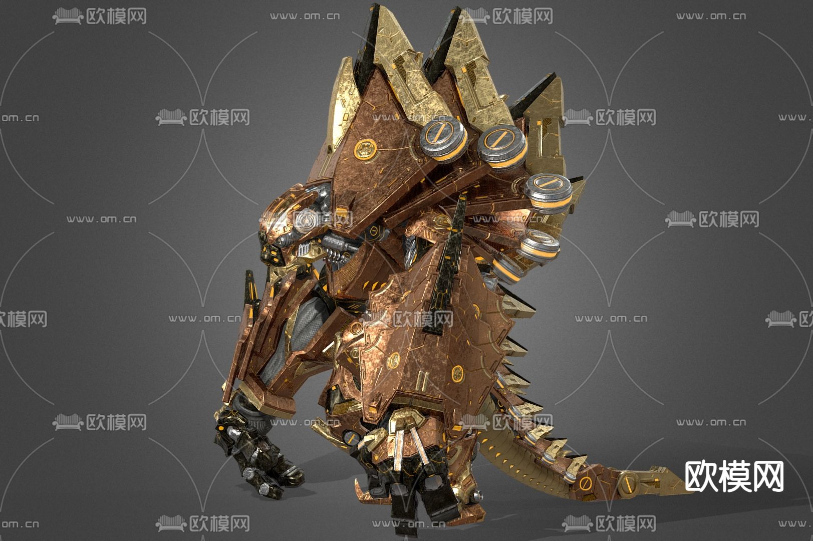 科技感机甲 仿生机甲 战斗机甲手办su模型下载（渲染图3）