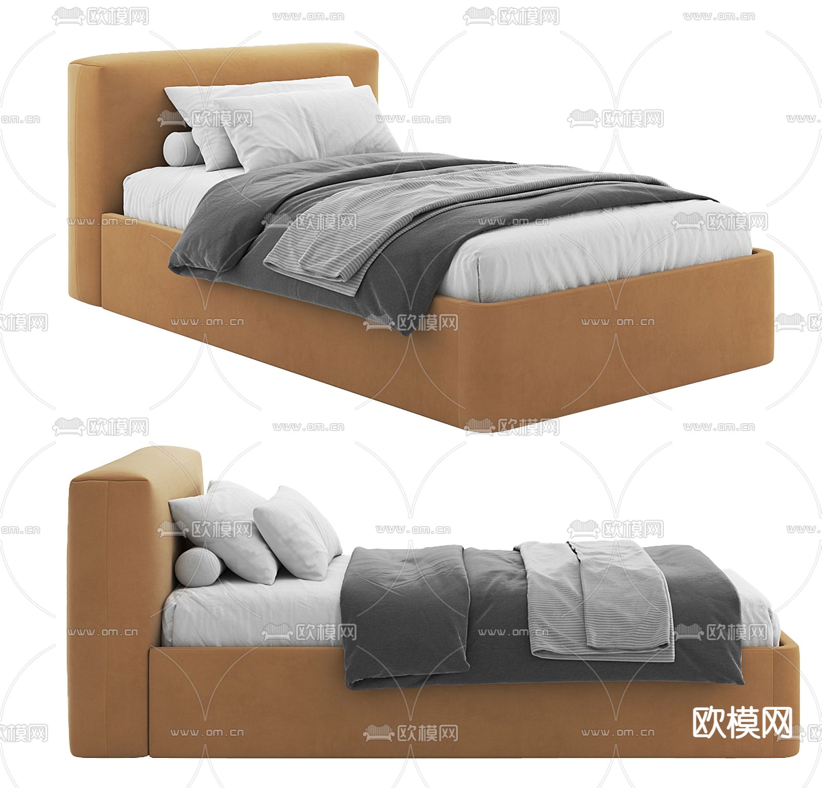 单人床 商品床3d模型下载