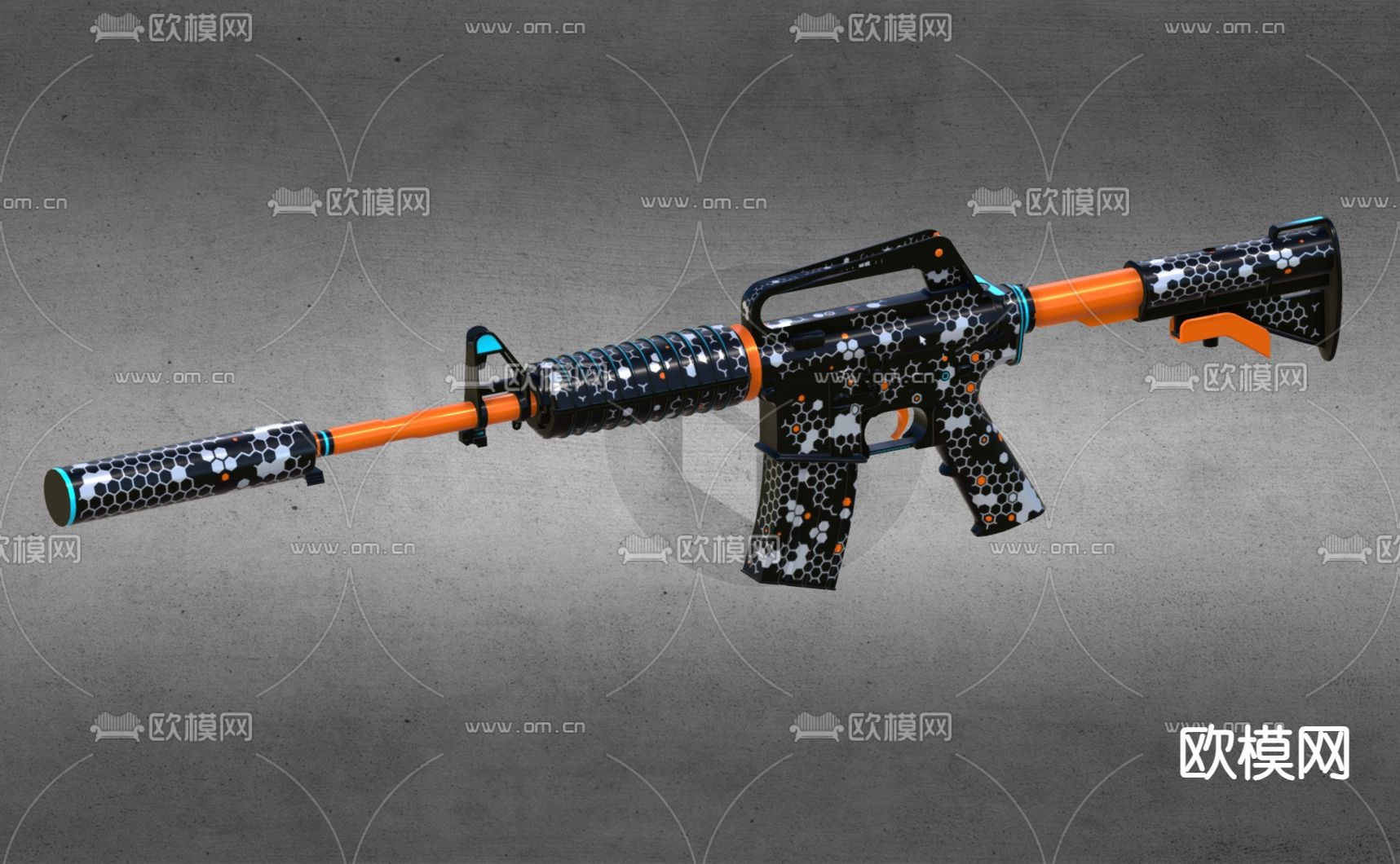 自动步枪 枪械su模型下载（渲染图2）