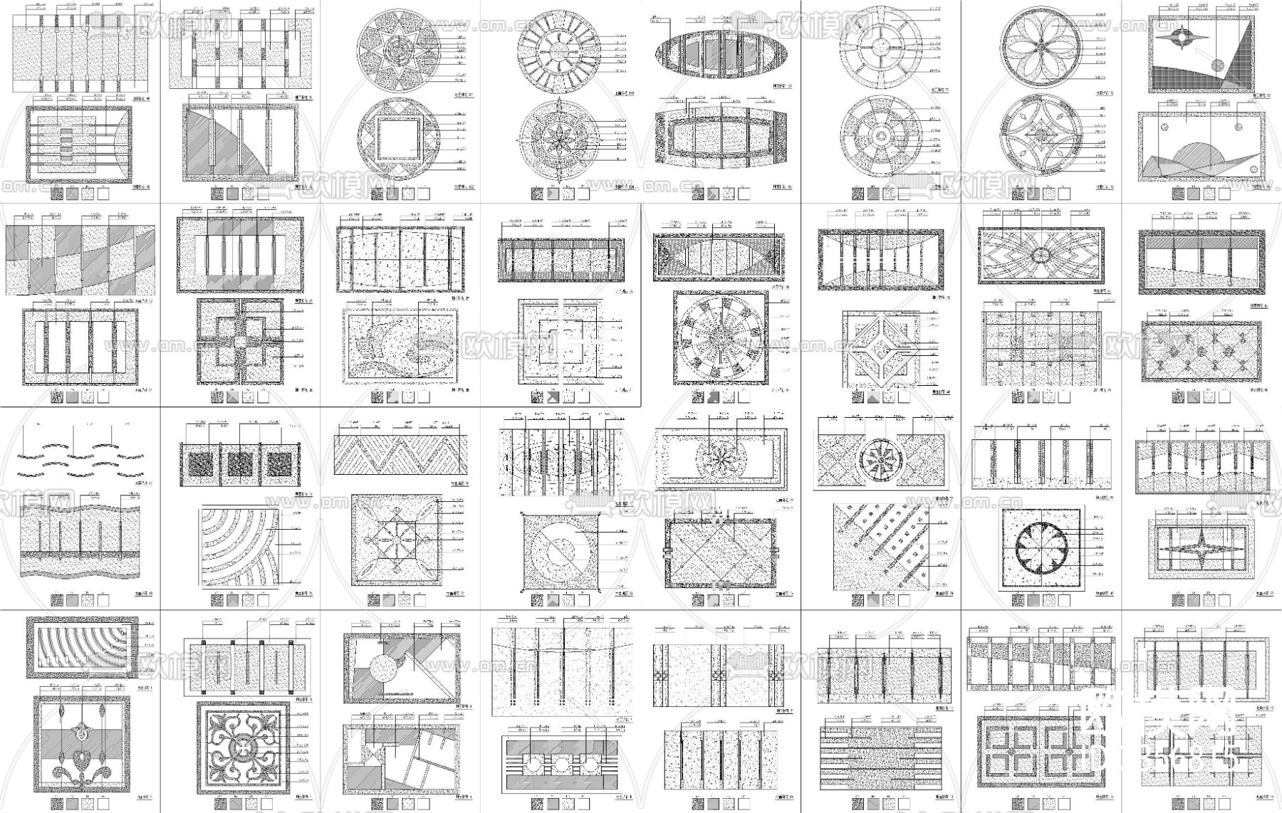 地面拼花图案cad图库下载（渲染图3）