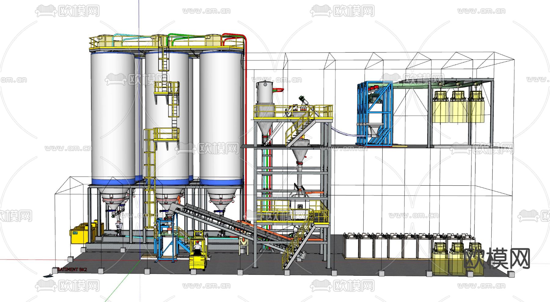 化工储备厂 工业设备su模型下载（渲染图1）
