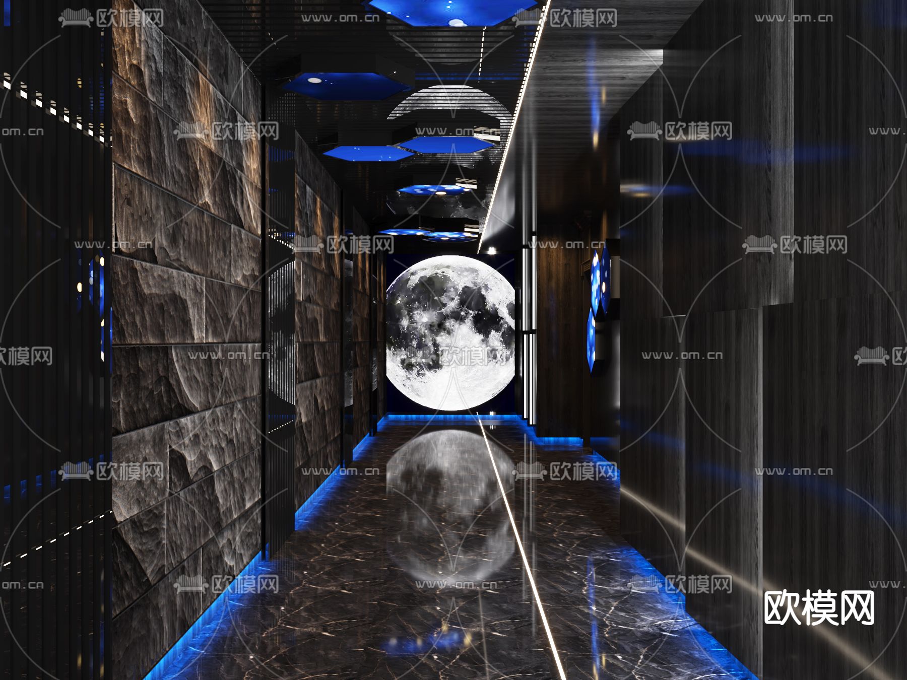 KTV过道 走廊3d模型下载