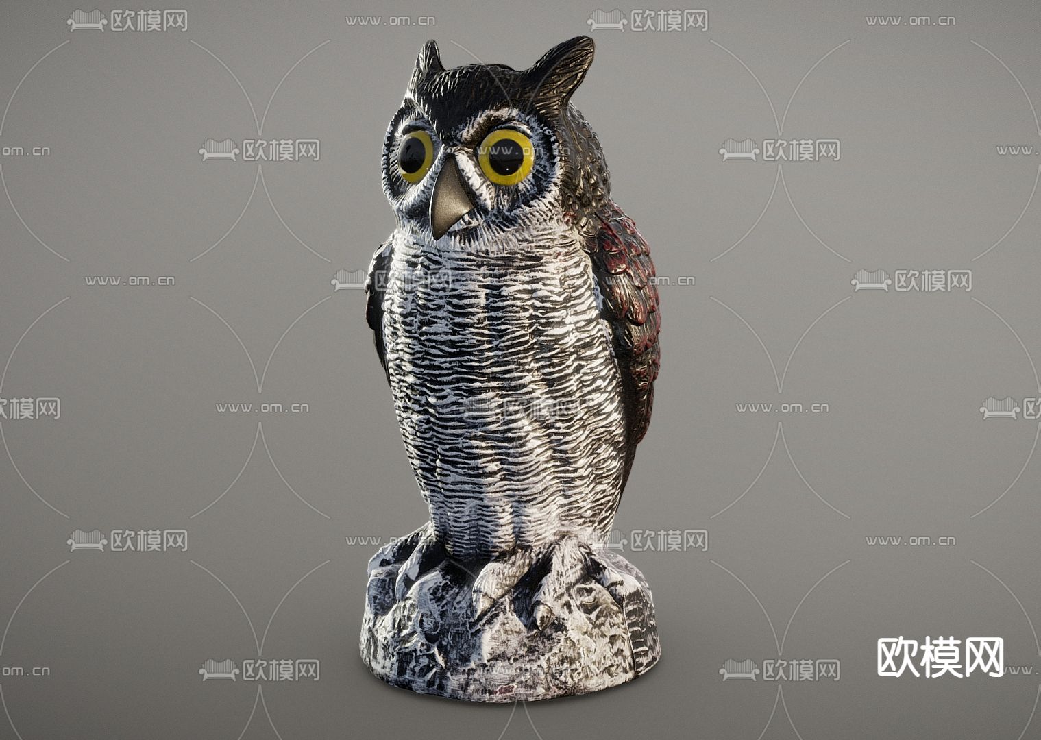 猫头鹰 飞行动物 鸟类su模型下载（渲染图2）