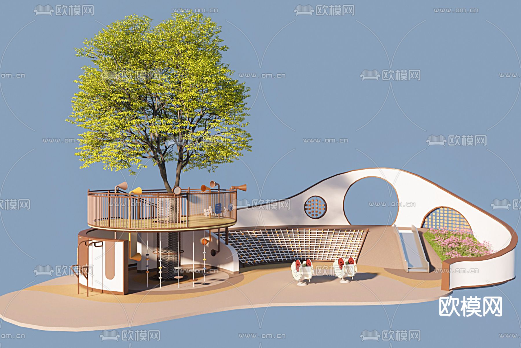 儿童乐园 儿童公园3d模型下载（渲染图1）