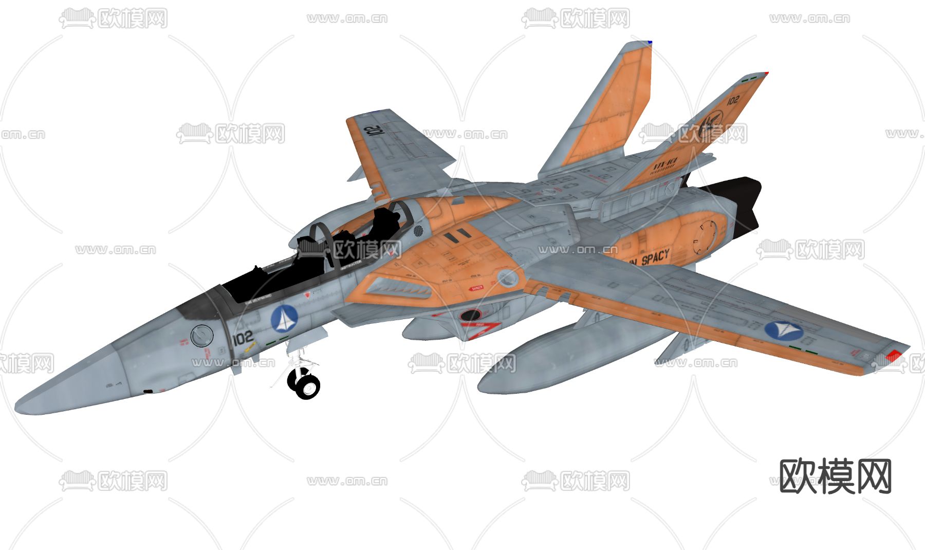 科幻战斗机 科幻飞机3d模型下载（渲染图3）