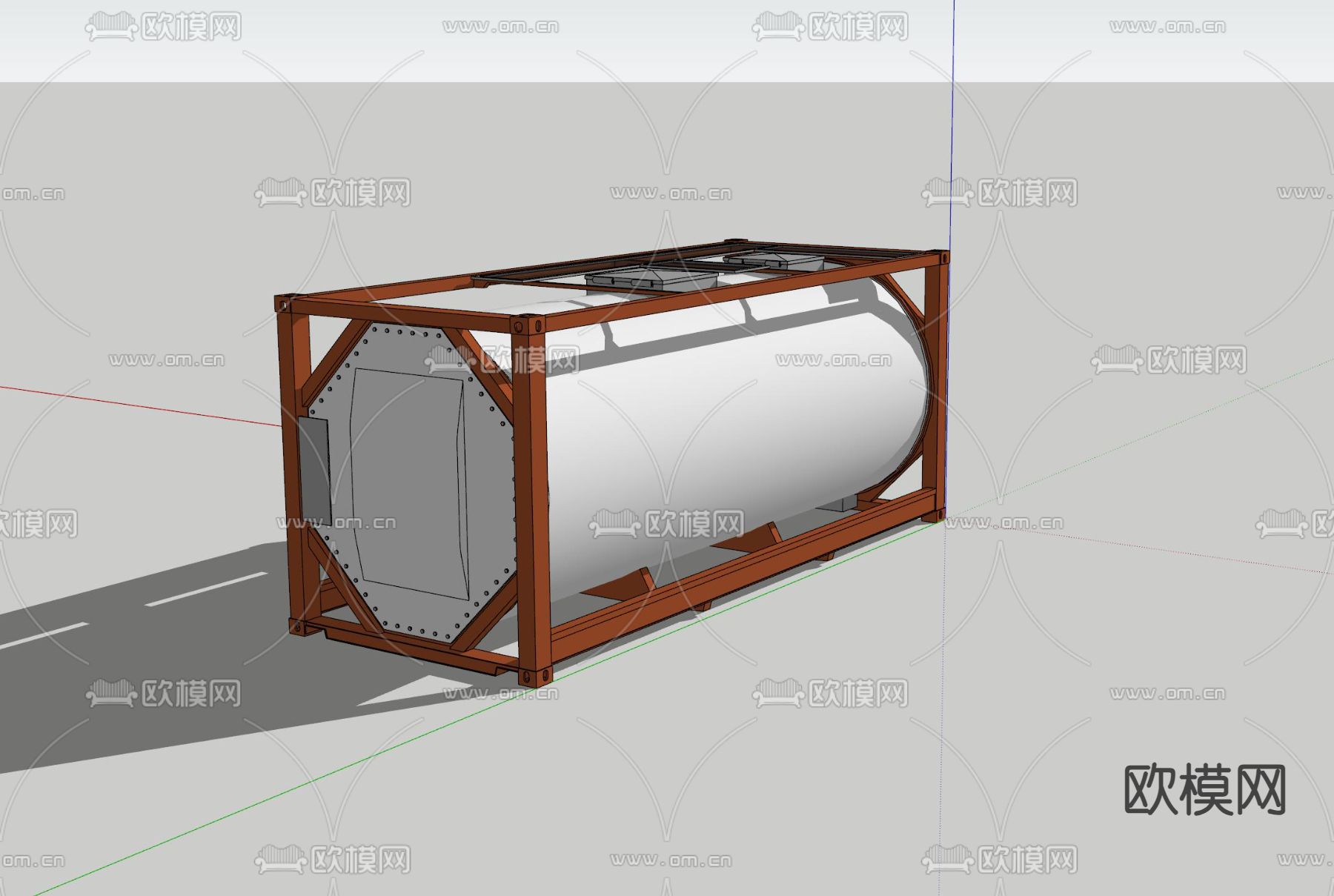化工液体罐su模型下载（渲染图1）