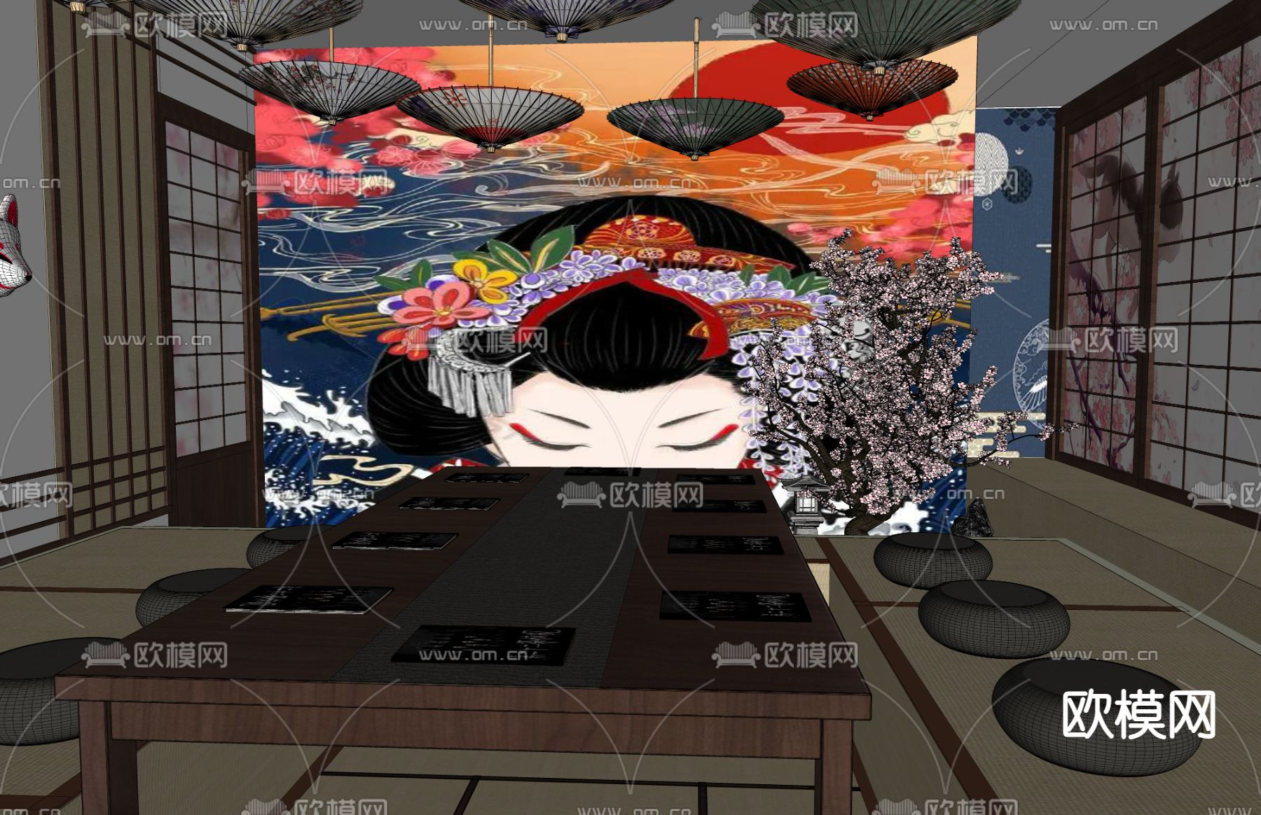 日式剧本杀su模型下载