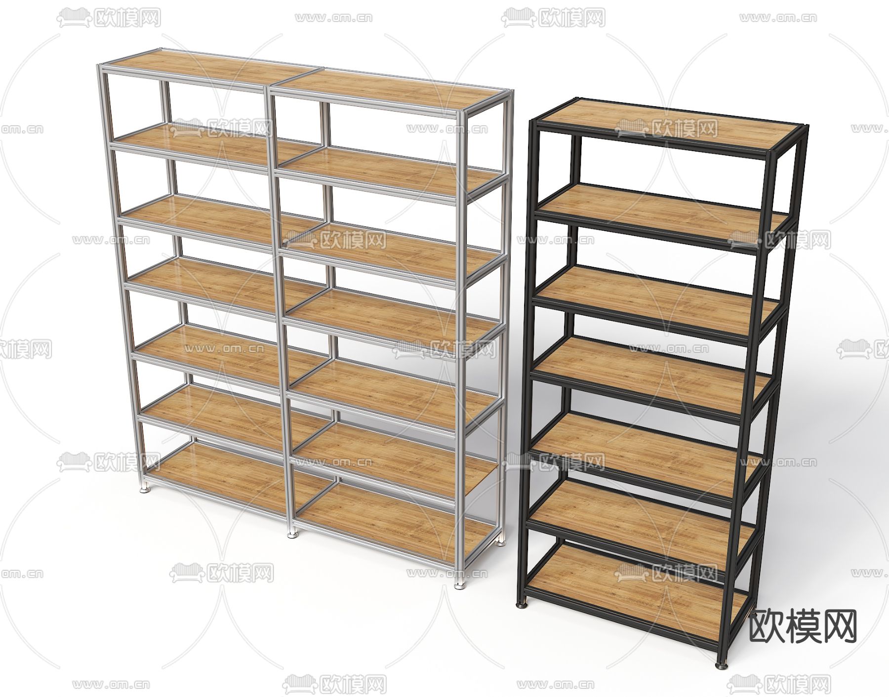铝型材货架 物流货架su模型下载（渲染图2）