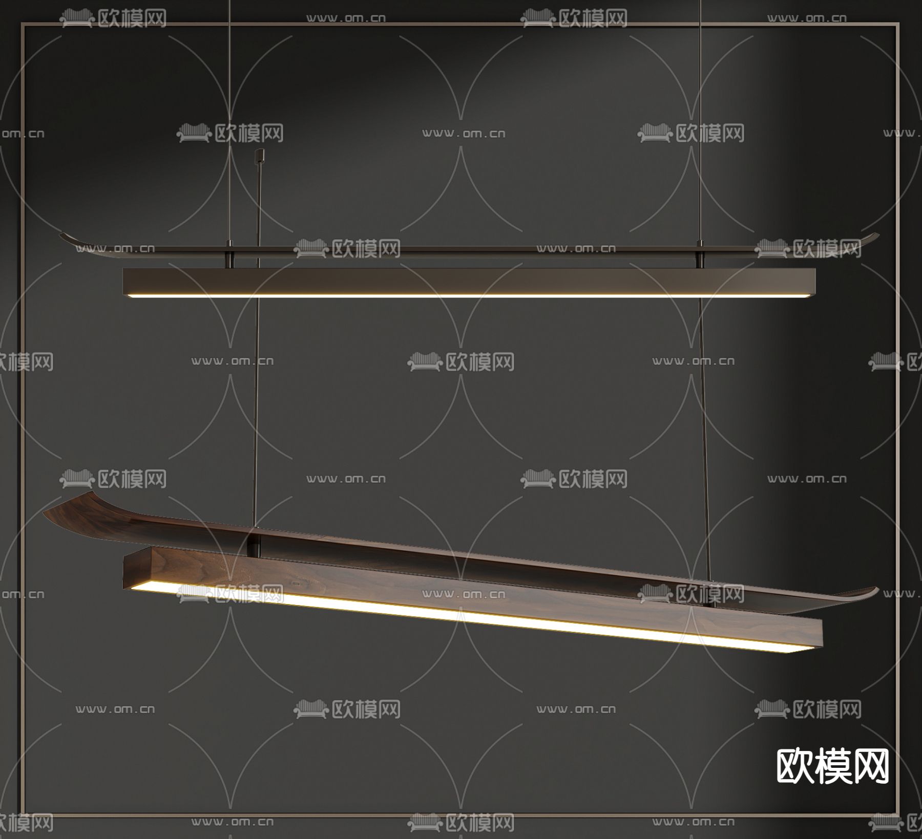 新中式吊灯su模型下载（渲染图2）