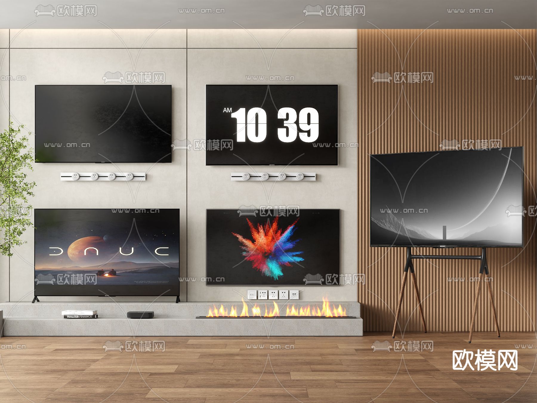 电视机su模型下载（渲染图2）