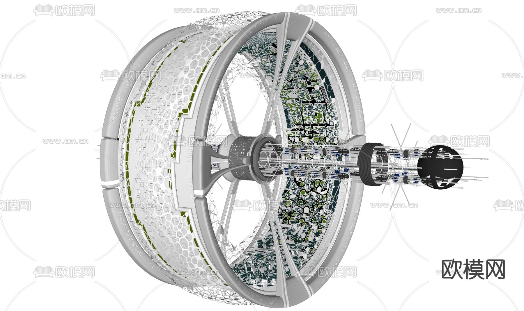科技感宇宙飞船 宇宙空间站 航空器su模型下载（渲染图1）