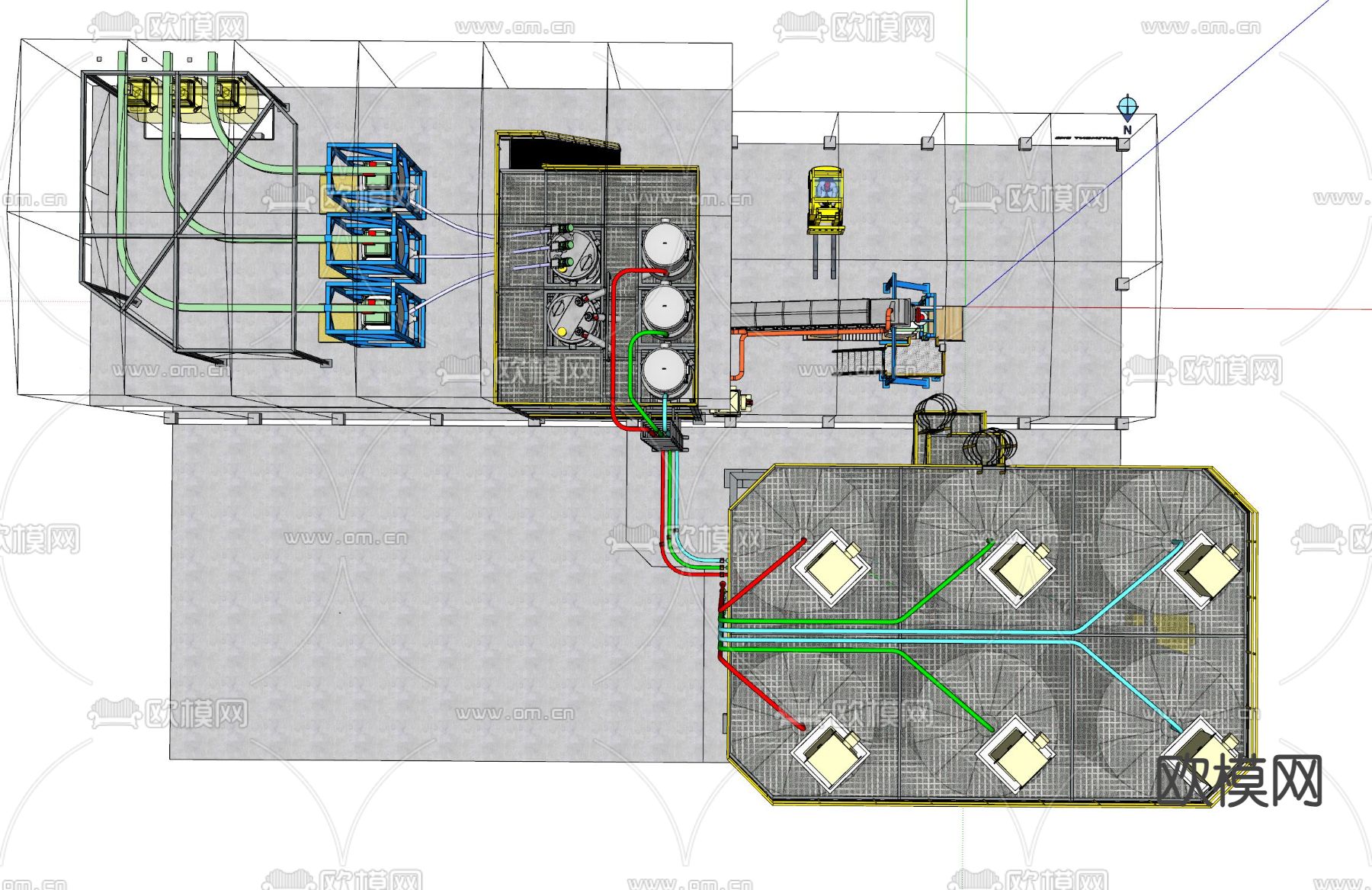化工储备厂 工业设备su模型下载（渲染图3）