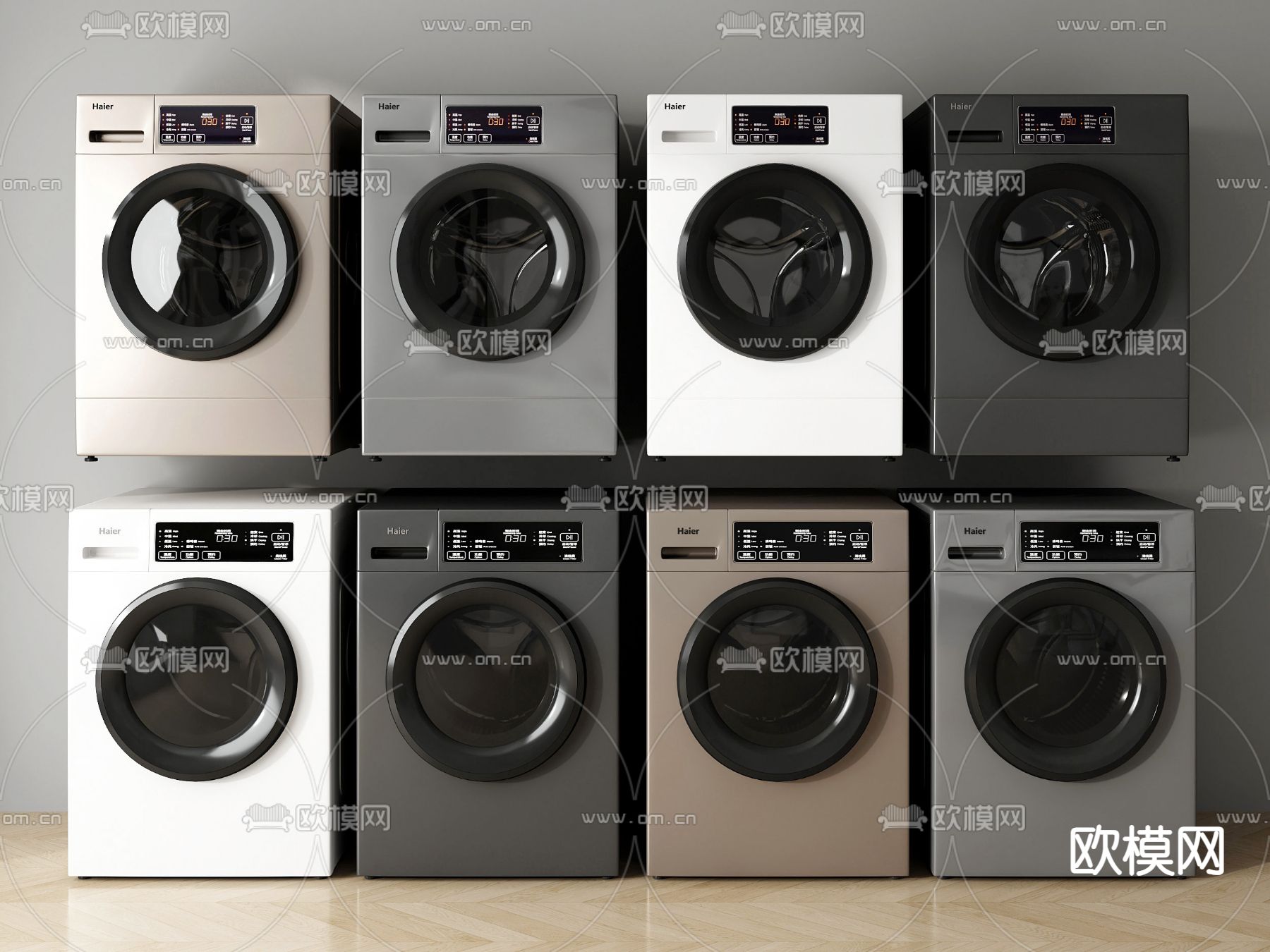 滚筒洗衣机 烘干机3d模型下载