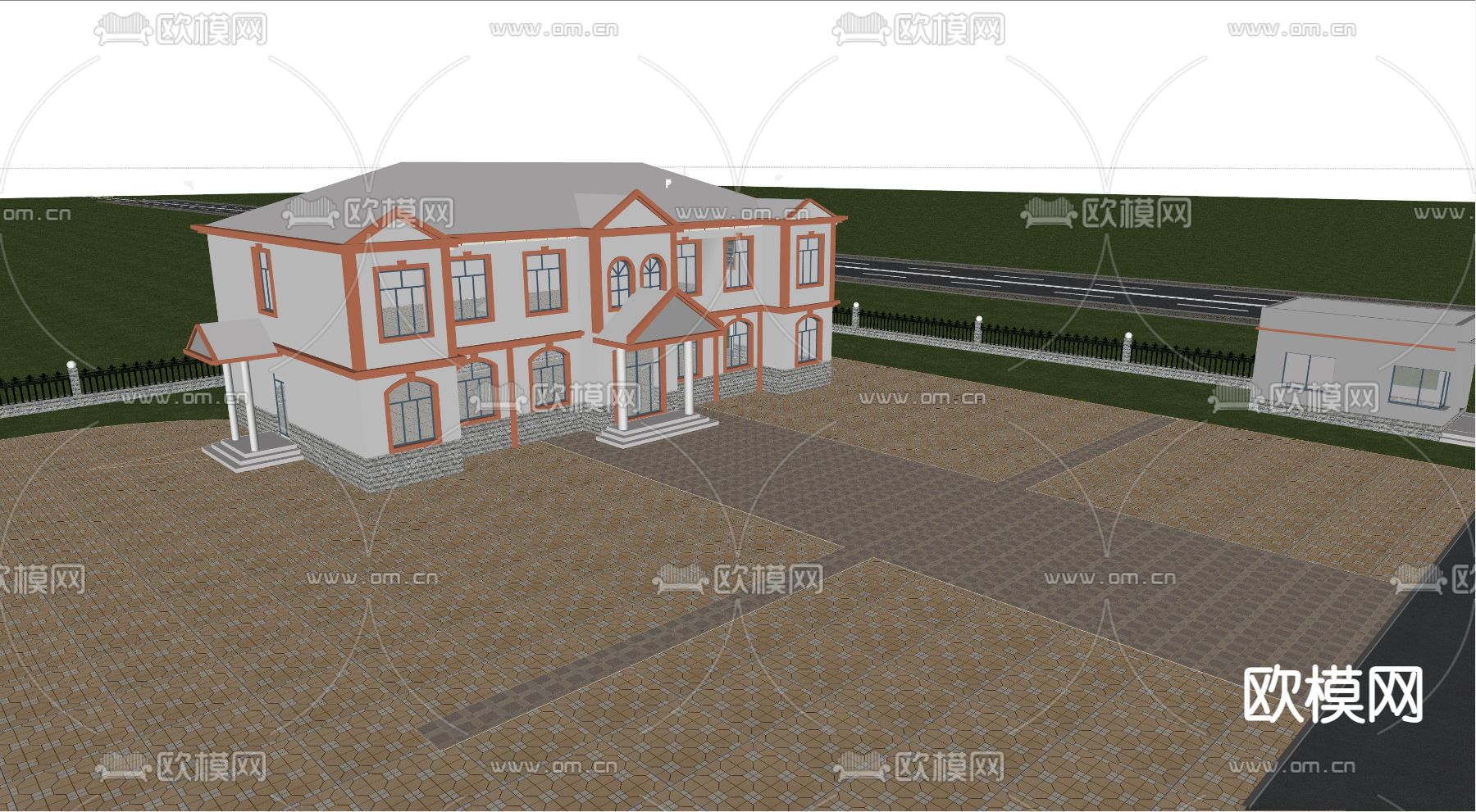 自来水厂 工厂设备su模型下载（渲染图3）