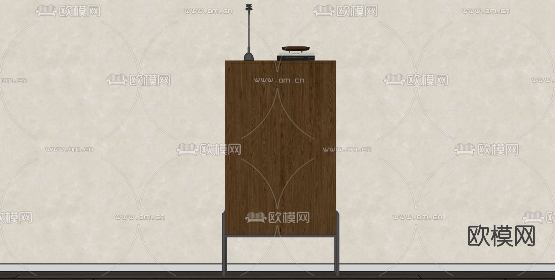 侘寂风储物柜su模型下载（渲染图1）