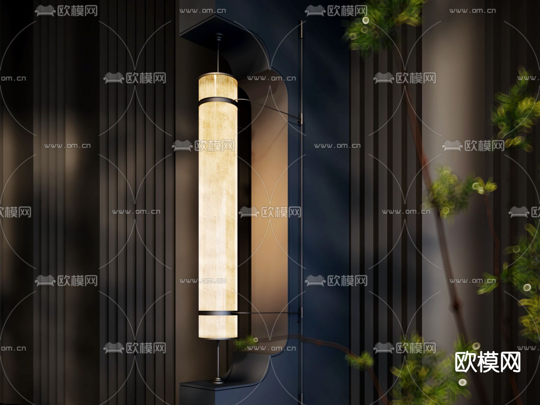 新中式壁灯 云石壁灯3d模型下载