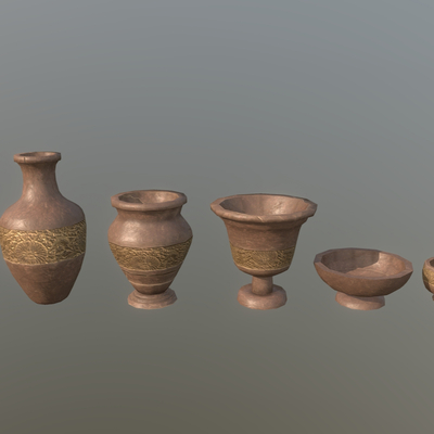  东南亚陶罐 罐子 土罐 瓦罐su模型 