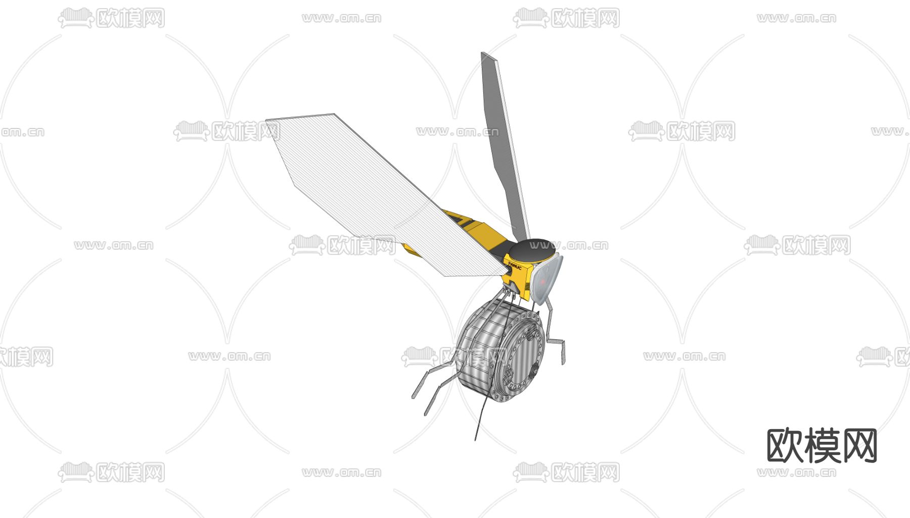 机器黄蜂 智能小蜜蜂su模型下载（渲染图2）