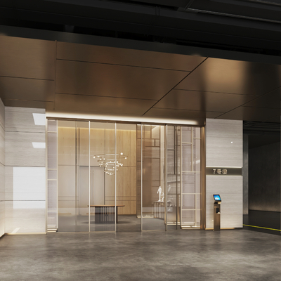  现代地下停车场su模型 