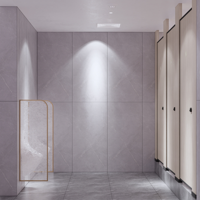  公共卫生间 洗手间 男厕su模型 