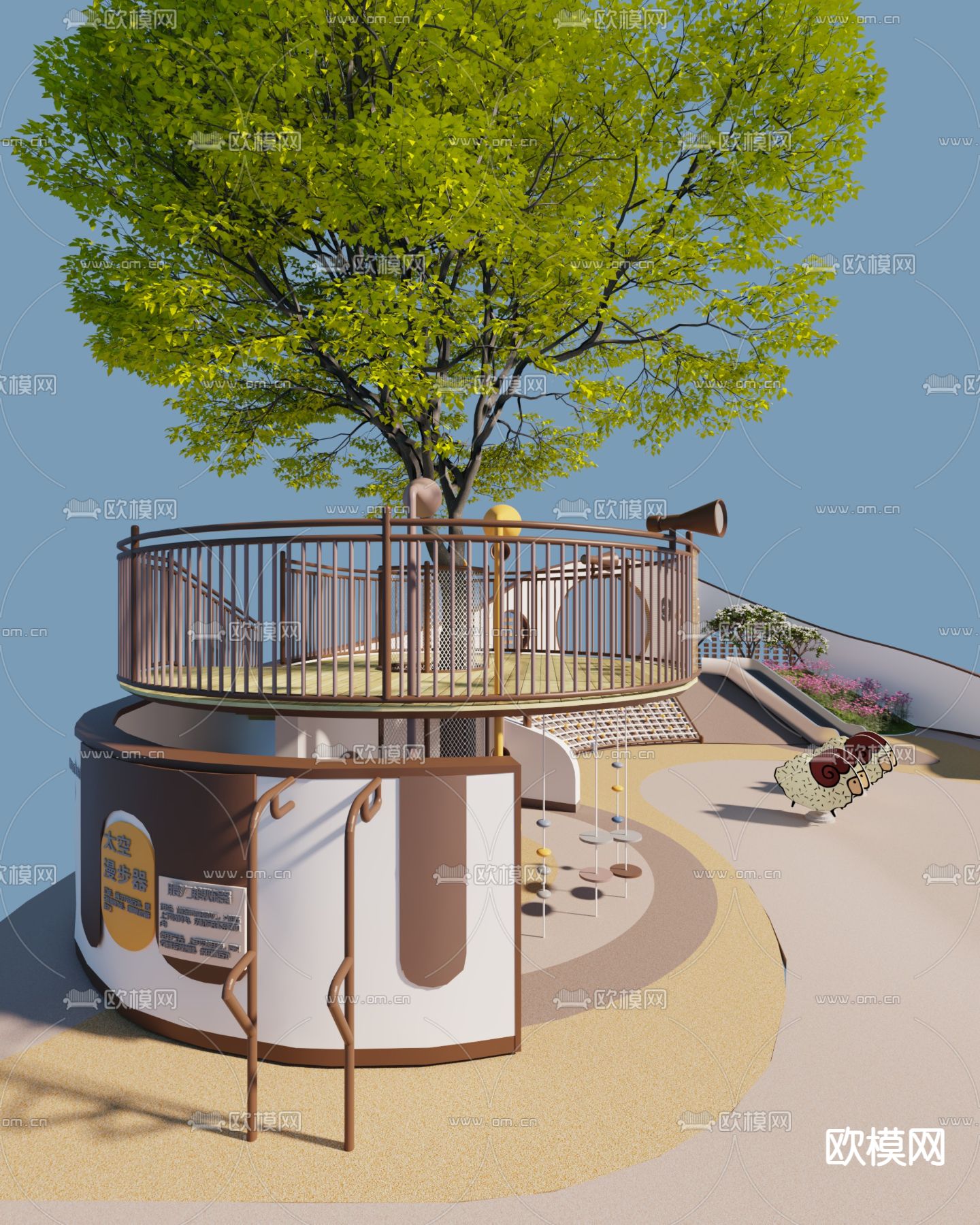 儿童乐园 儿童公园3d模型下载（渲染图2）