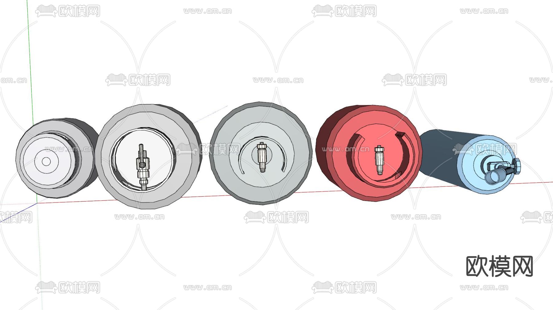 煤气罐su模型下载（渲染图2）