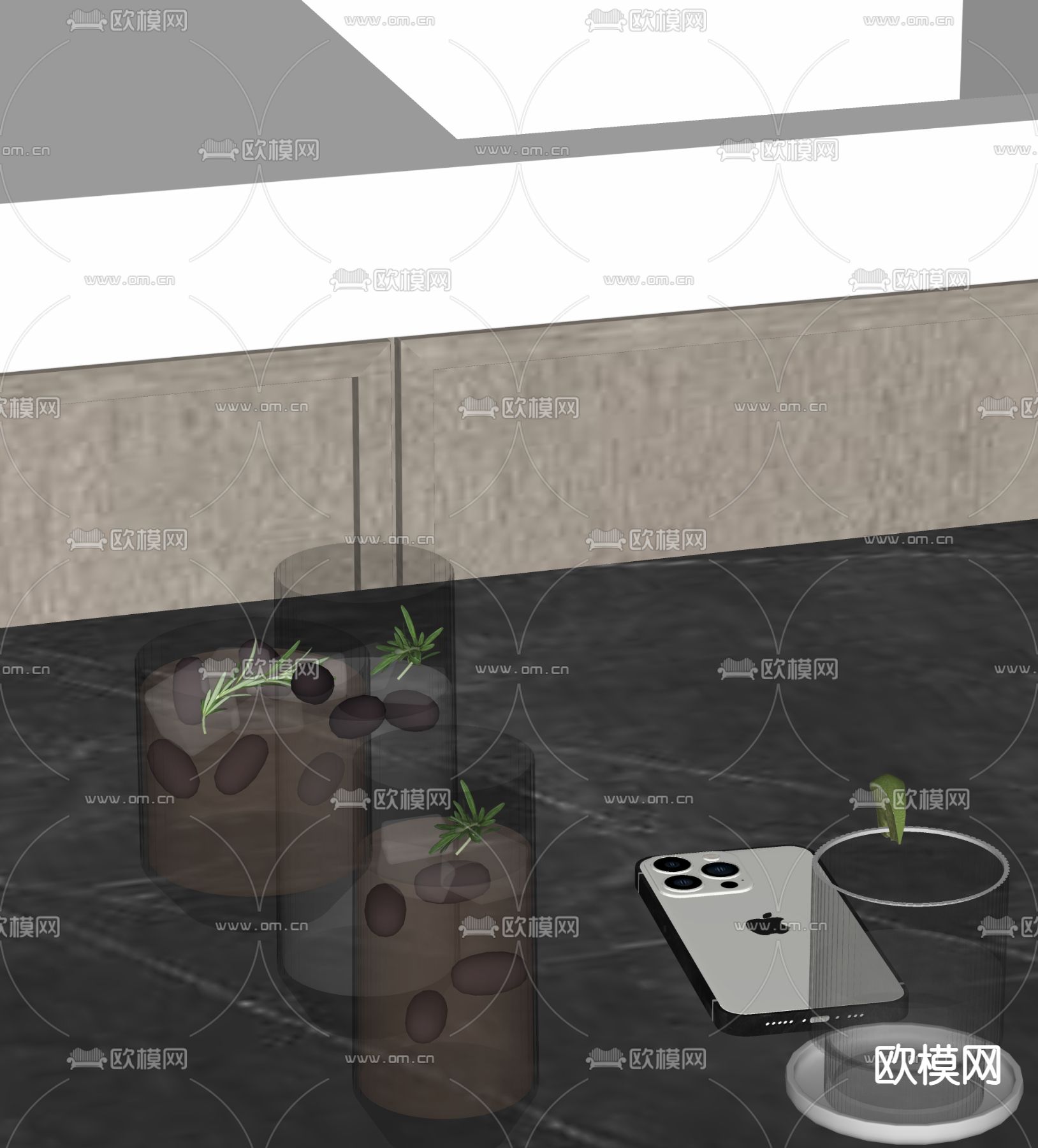饮品 饮料 水杯su模型下载（渲染图1）